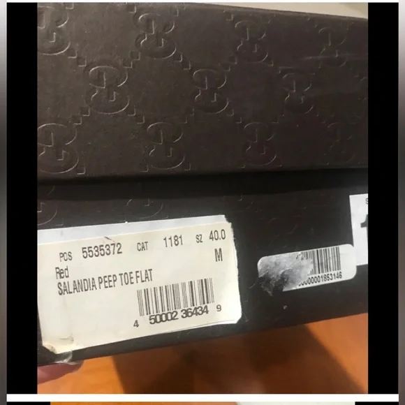 GUCCI Red Salandia Peep Toe Flats Size 40 (US 10) - Picture 7 of 9